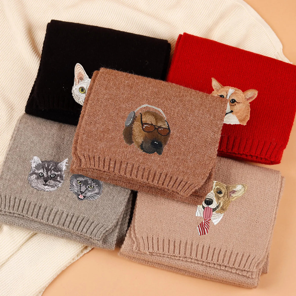 Custom Pet Embroidery Scarf - Wear Your Best Friend