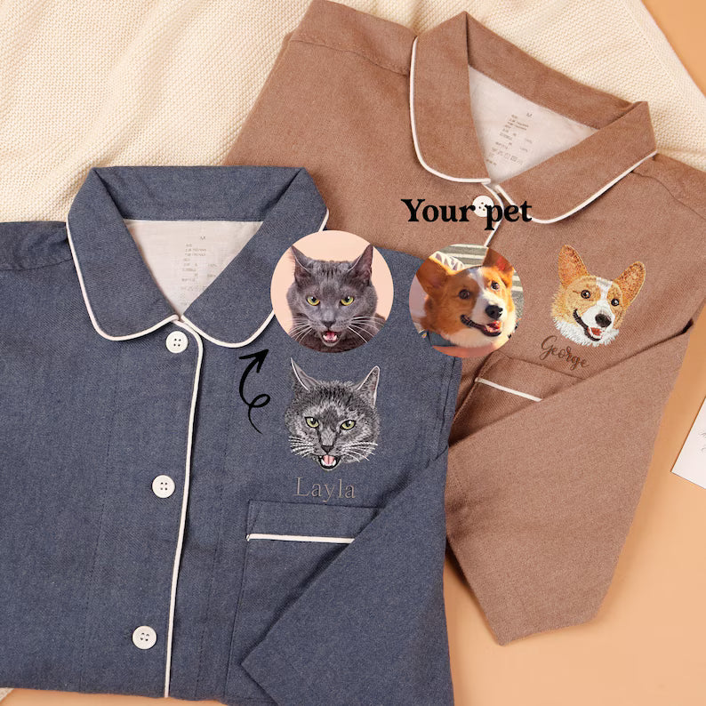 Custom Pet Embroidery Pajamas - Wear Your Best Friend
