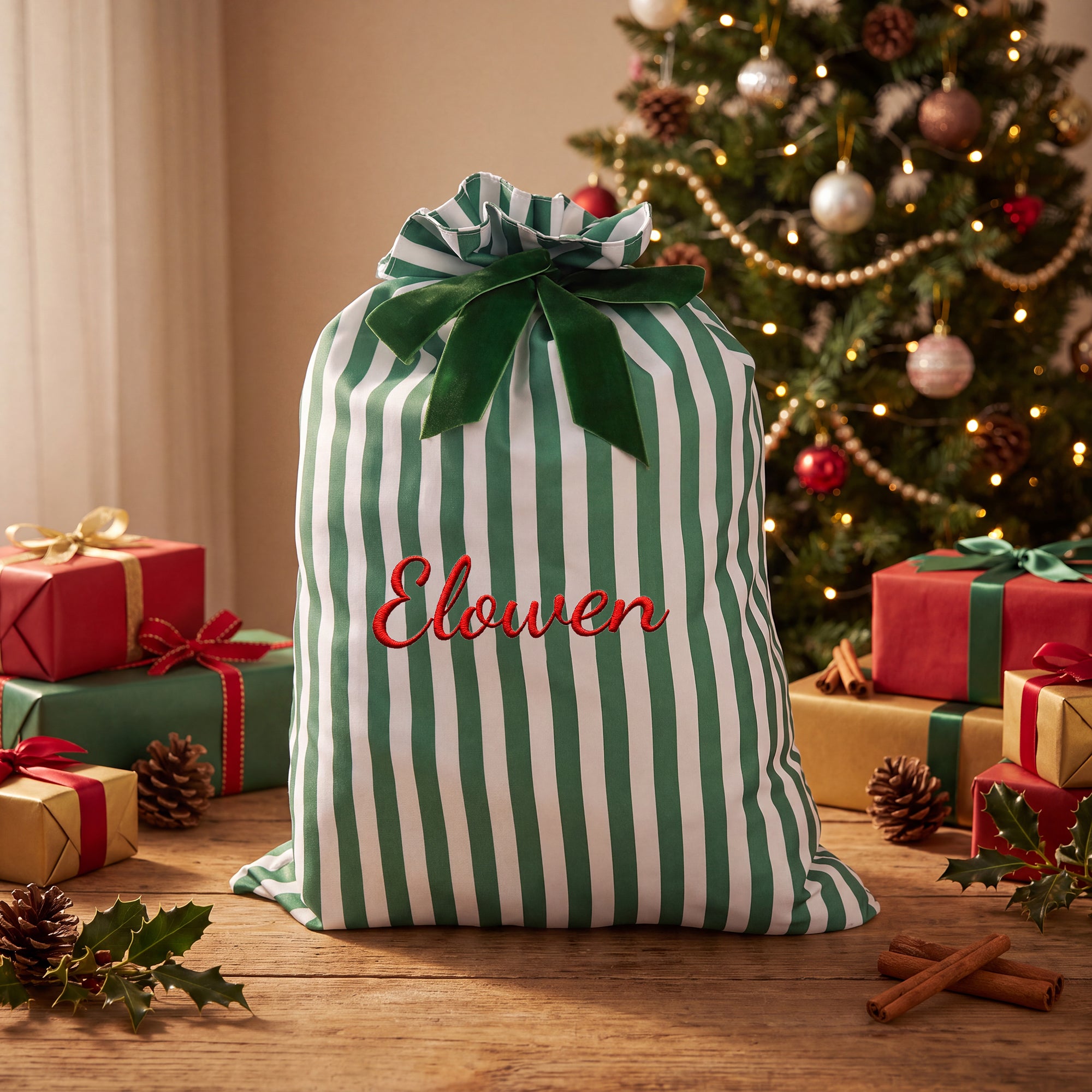 Colorful Striped Santa Sack & Christmas Bag
